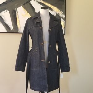 Old Navy Denim Belted Trenchcoat Small